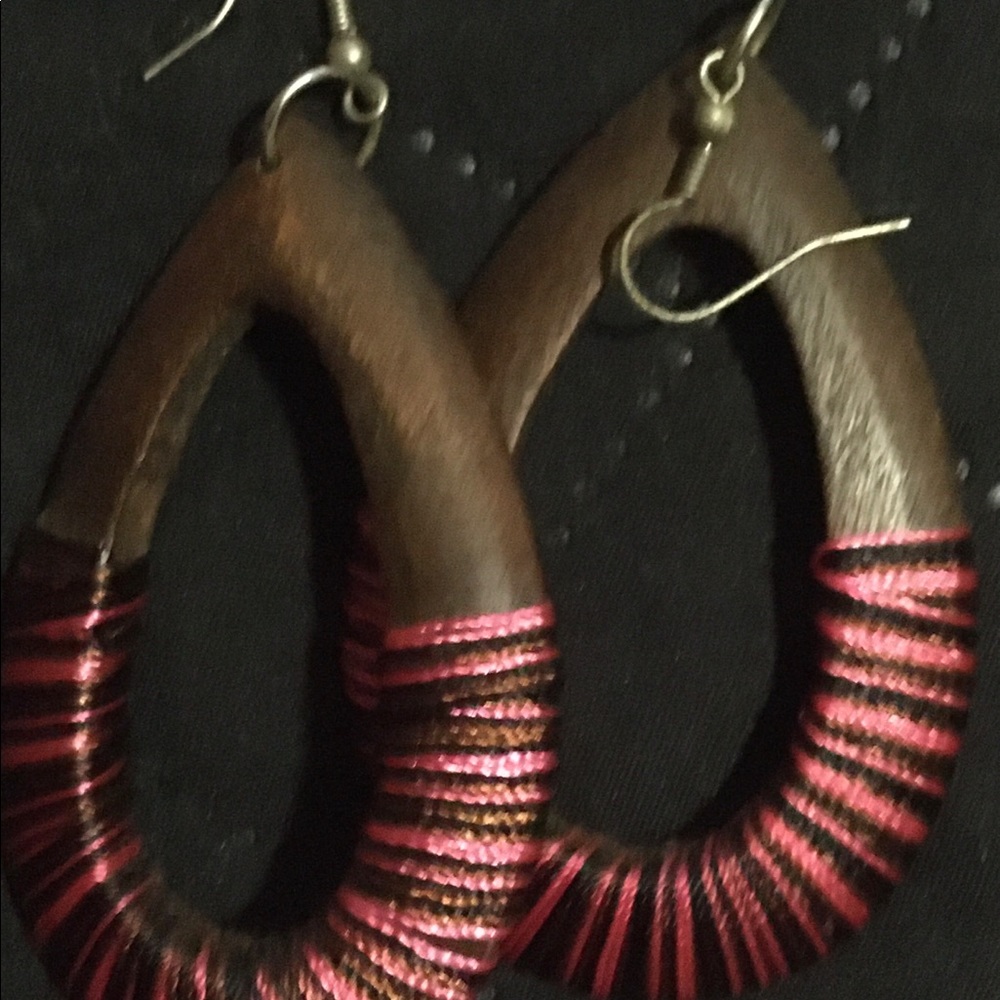 Wooden Dangle Earrings.